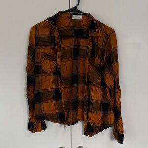 Maurices Mustard Yellow Flannel Shirt Medium